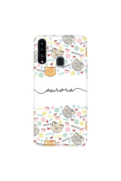 SAMSUNG - Galaxy A20S - Soft Clear Case - Cute Kitten Pattern