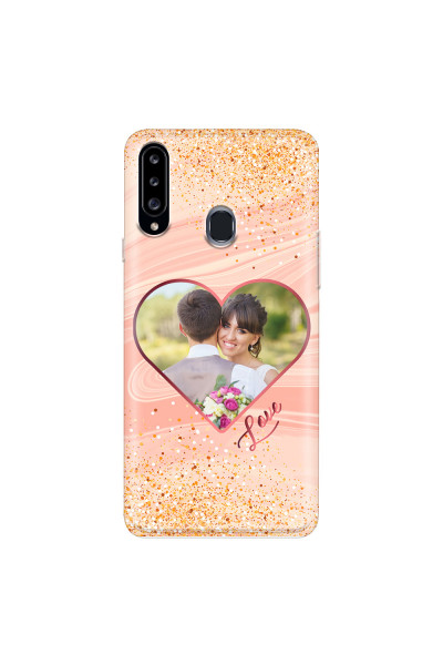 SAMSUNG - Galaxy A20S - Soft Clear Case - Glitter Love Heart Photo