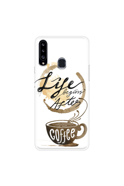 SAMSUNG - Galaxy A20S - Soft Clear Case - Life begins after coffee
