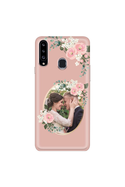 SAMSUNG - Galaxy A20S - Soft Clear Case - Pink Floral Mirror Photo