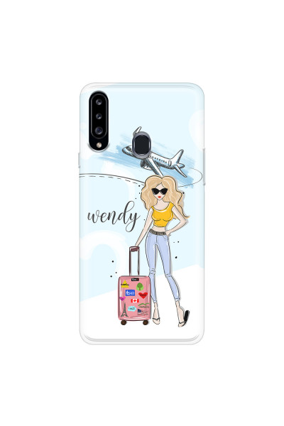 SAMSUNG - Galaxy A20S - Soft Clear Case - Travelers Duo Blonde