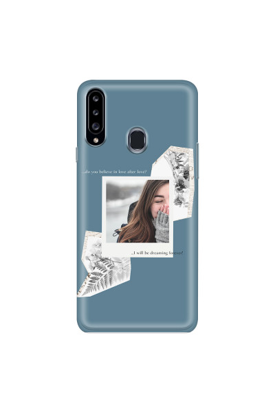 SAMSUNG - Galaxy A20S - Soft Clear Case - Vintage Blue Collage Phone Case