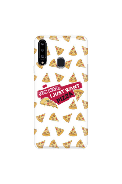 SAMSUNG - Galaxy A20S - Soft Clear Case - Want Pizza Men Phone Case