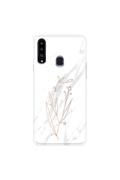SAMSUNG - Galaxy A20S - Soft Clear Case - White Marble Flowers