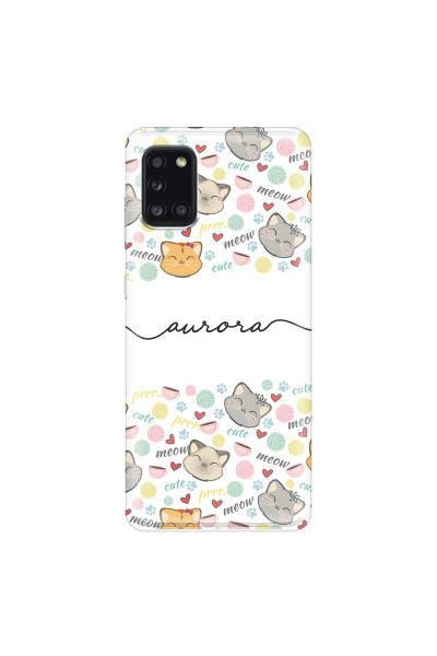 SAMSUNG - Galaxy A31 - Soft Clear Case - Cute Kitten Pattern