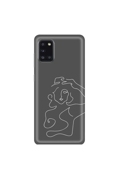 SAMSUNG - Galaxy A31 - Soft Clear Case - Grey Silhouette