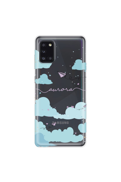 SAMSUNG - Galaxy A31 - Soft Clear Case - Up in the Clouds Purple