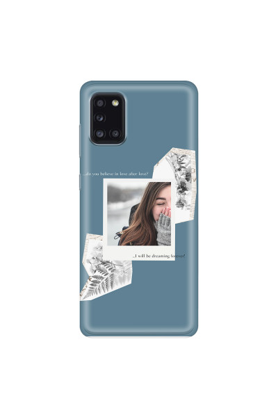 SAMSUNG - Galaxy A31 - Soft Clear Case - Vintage Blue Collage Phone Case