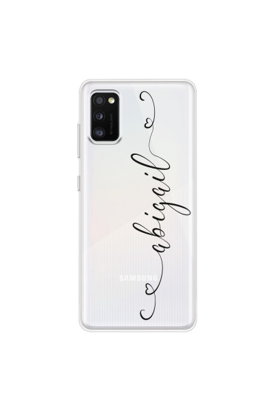 SAMSUNG - Galaxy A41 - Soft Clear Case - Hearts Handwritten Black