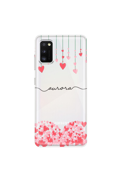 SAMSUNG - Galaxy A41 - Soft Clear Case - Love Hearts Strings