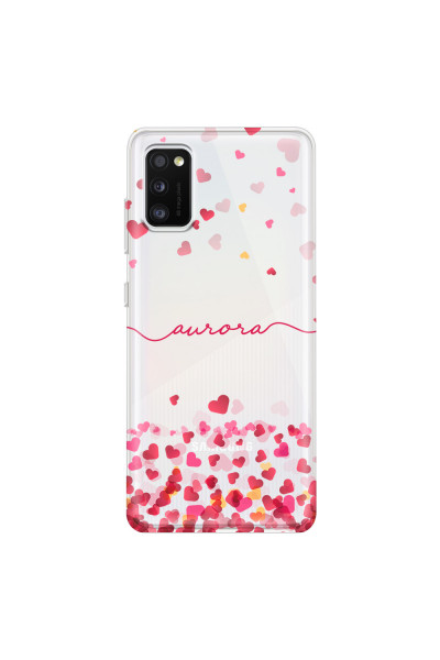 SAMSUNG - Galaxy A41 - Soft Clear Case - Scattered Hearts