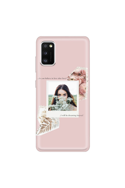 SAMSUNG - Galaxy A41 - Soft Clear Case - Vintage Pink Collage Phone Case