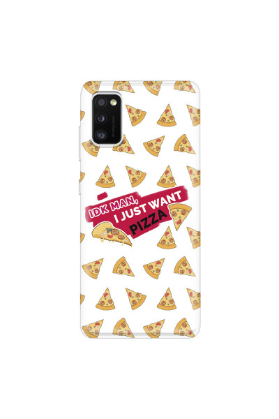 SAMSUNG - Galaxy A41 - Soft Clear Case - Want Pizza Men Phone Case