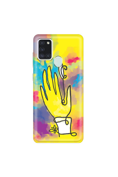 SAMSUNG - Galaxy A21S - Soft Clear Case - Abstract Hand Paint