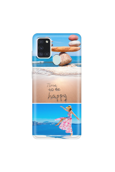 SAMSUNG - Galaxy A21S - Soft Clear Case - Collage of 3