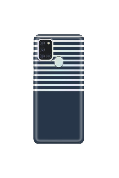SAMSUNG - Galaxy A21S - Soft Clear Case - Life in Blue Stripes
