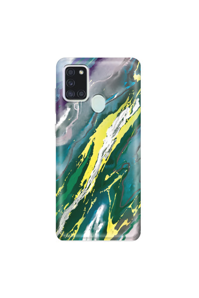 SAMSUNG - Galaxy A21S - Soft Clear Case - Marble Rainforest Green