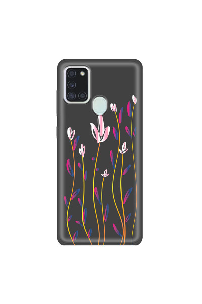 SAMSUNG - Galaxy A21S - Soft Clear Case - Pink Tulips
