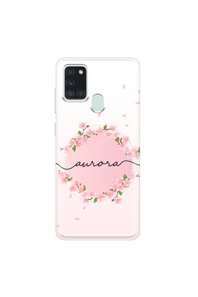 SAMSUNG - Galaxy A21S - Soft Clear Case - Sakura Handwritten Circle