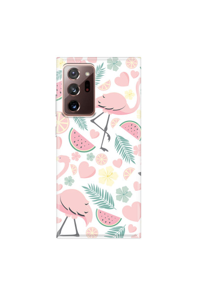 SAMSUNG - Galaxy Note20 Ultra - Soft Clear Case - Tropical Flamingo III