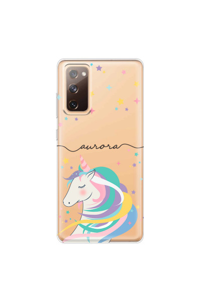 SAMSUNG - Galaxy S20 FE - Soft Clear Case - Clear Unicorn Handwritten