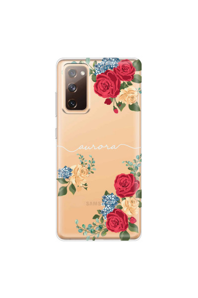 SAMSUNG - Galaxy S20 FE - Soft Clear Case - Red Floral Handwritten Light 