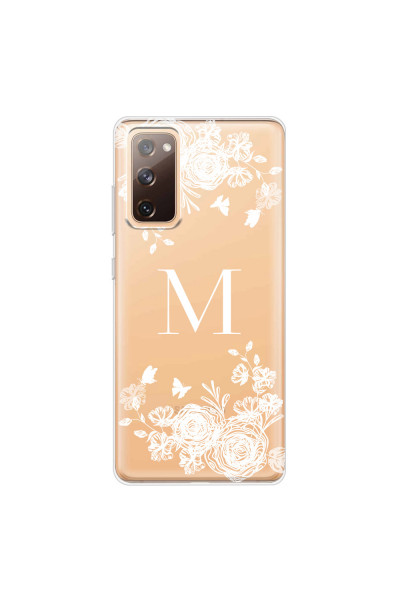 SAMSUNG - Galaxy S20 FE - Soft Clear Case - White Lace Monogram
