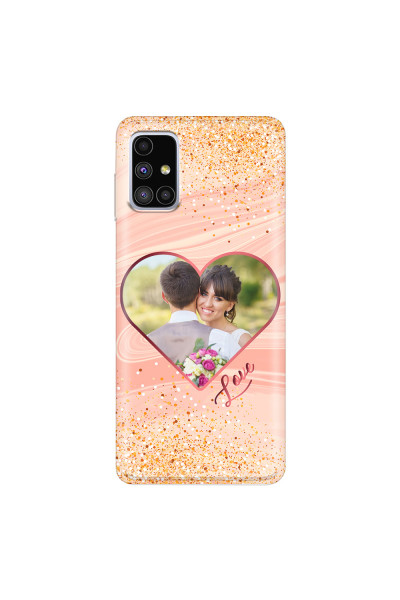 SAMSUNG - Galaxy M51 - Soft Clear Case - Glitter Love Heart Photo