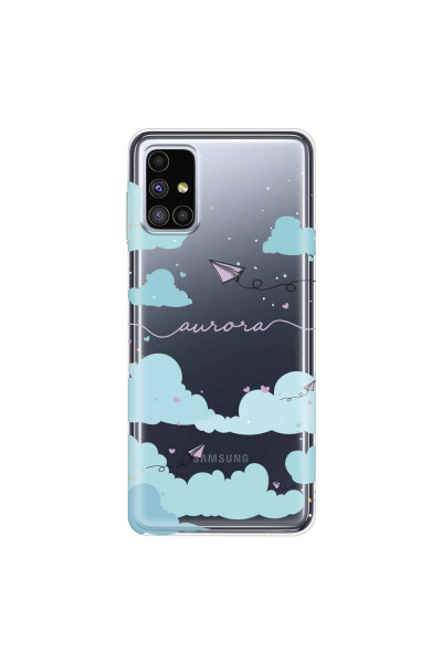 SAMSUNG - Galaxy M51 - Soft Clear Case - Up in the Clouds Purple