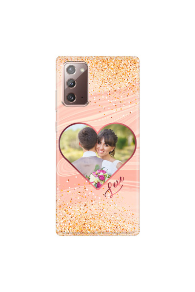 SAMSUNG - Galaxy Note20 - Soft Clear Case - Glitter Love Heart Photo
