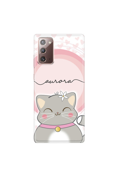 SAMSUNG - Galaxy Note20 - Soft Clear Case - Kitten Handwritten