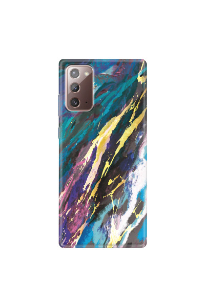 SAMSUNG - Galaxy Note20 - Soft Clear Case - Marble Bahama Blue
