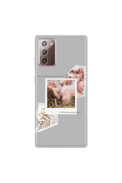 SAMSUNG - Galaxy Note20 - Soft Clear Case - Vintage Grey Collage Phone Case