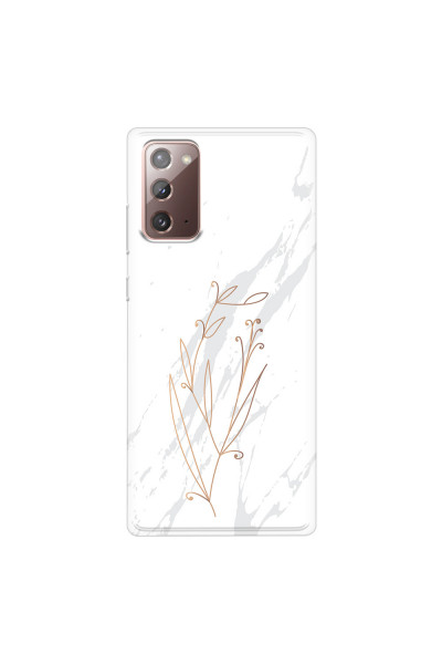 SAMSUNG - Galaxy Note20 - Soft Clear Case - White Marble Flowers