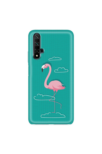 HUAWEI - Nova 5T - Soft Clear Case - Cartoon Flamingo