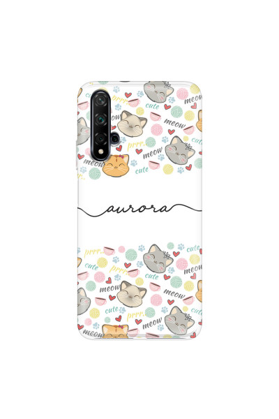 HUAWEI - Nova 5T - Soft Clear Case - Cute Kitten Pattern