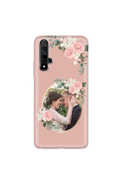 HUAWEI - Nova 5T - Soft Clear Case - Pink Floral Mirror Photo