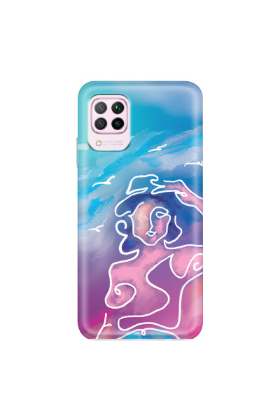 HUAWEI - P40 Lite - Soft Clear Case - Lady With Seagulls