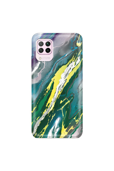 HUAWEI - P40 Lite - Soft Clear Case - Marble Rainforest Green