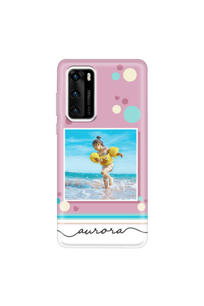 HUAWEI - P40 - Soft Clear Case - Cute Dots Photo Case