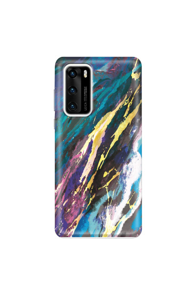 HUAWEI - P40 - Soft Clear Case - Marble Bahama Blue