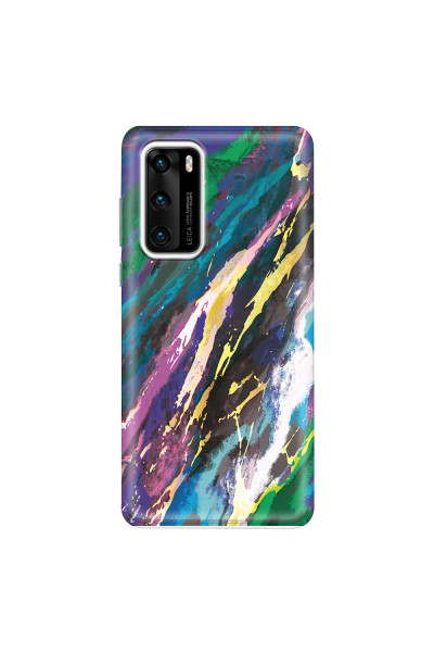 HUAWEI - P40 - Soft Clear Case - Marble Emerald Pearl