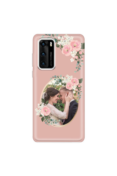 HUAWEI - P40 - Soft Clear Case - Pink Floral Mirror Photo