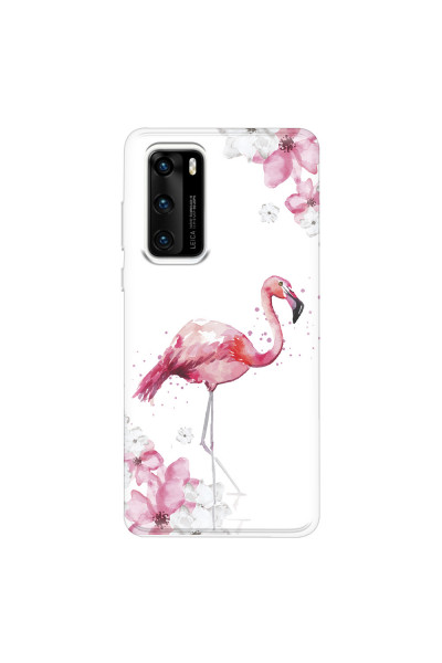 HUAWEI - P40 - Soft Clear Case - Pink Tropes