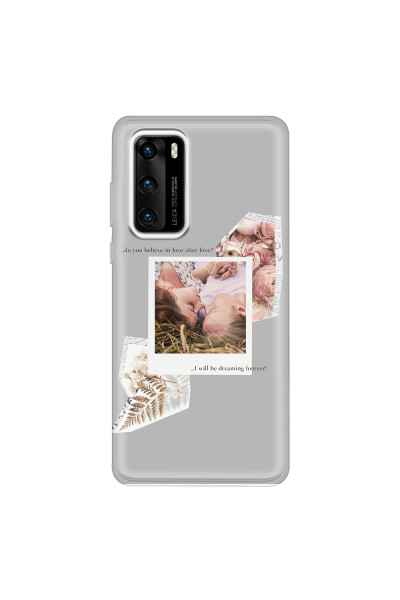HUAWEI - P40 - Soft Clear Case - Vintage Grey Collage Phone Case