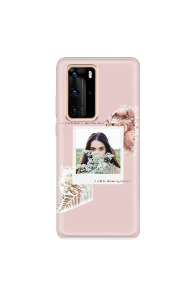 HUAWEI - P40 Pro - Soft Clear Case - Vintage Pink Collage Phone Case