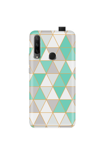 HONOR - Honor 9X - Soft Clear Case - Green Triangle Pattern