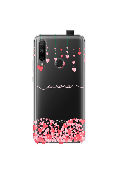 HONOR - Honor 9X - Soft Clear Case - Love Hearts Strings Pink