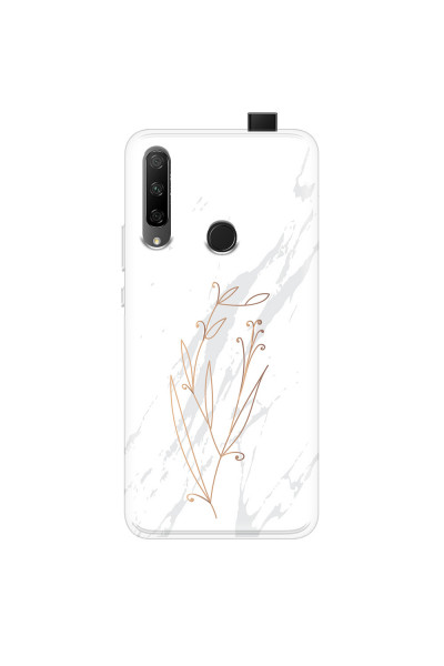 HONOR - Honor 9X - Soft Clear Case - White Marble Flowers