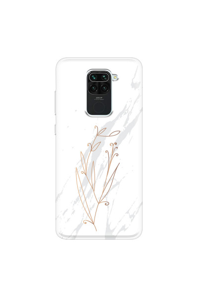 XIAOMI - Redmi Note 9 - Soft Clear Case - White Marble Flowers